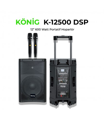KÖNİG K-12500 TAŞINABİLİR ANFİLİ HOPARLÖR
